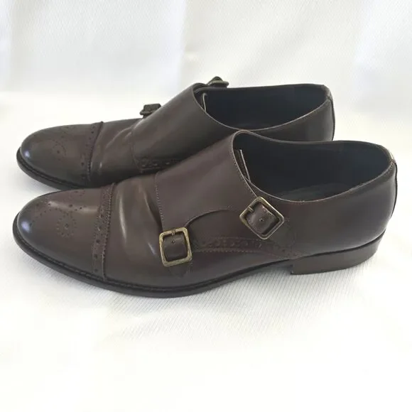 👞 Bruno Magli Alfanzo Shoes – Men's 11M – Dark Brown Monk Strap – Italy Leather - Picture 6 of 11